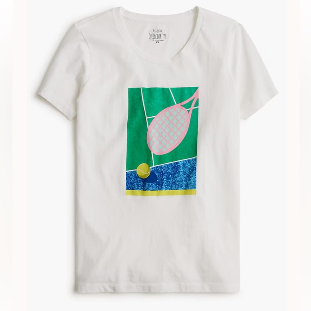 JCREW COLLECTION Tennis Graphic T-Shirt - White M
